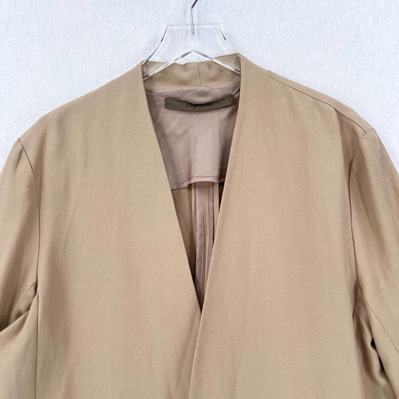 ENZA COSTA Twill Belted Jacket Womens Small Clay Tan Linen Blazer Wrap NEW - Picture 9 of 16